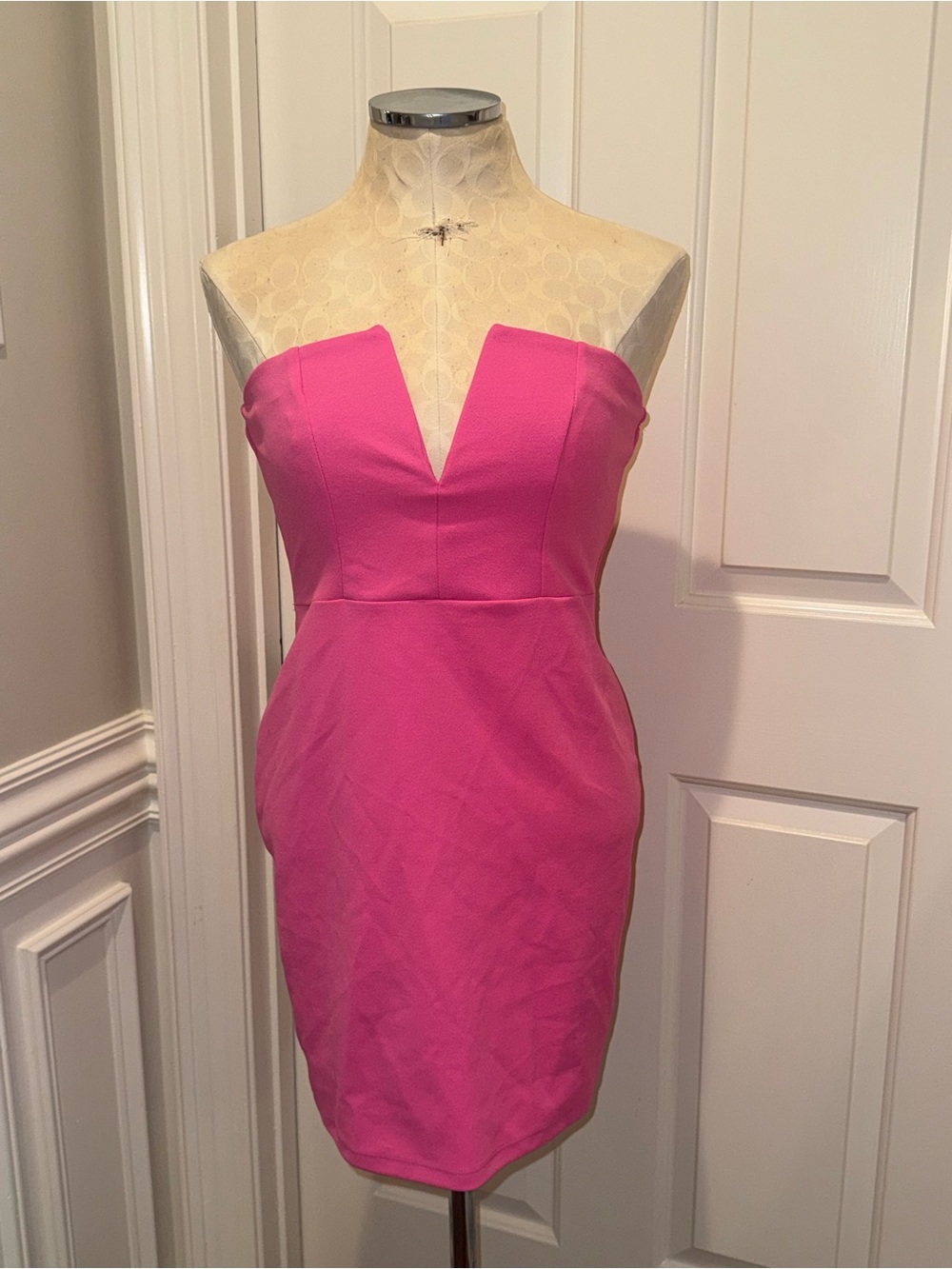 FAVLUX new Bubblegum PINK Strapless Mini Dress size Large L cocktail party